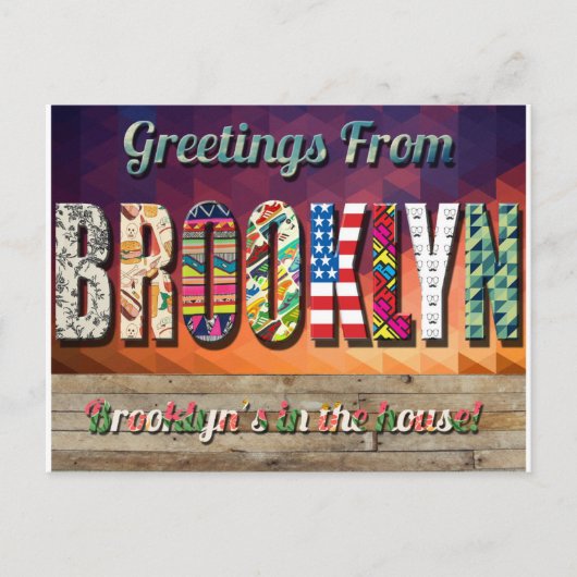 GREETTES VAN HET BROOKLYN BRIEFKAART! BRIEFKAART (Voorkant)