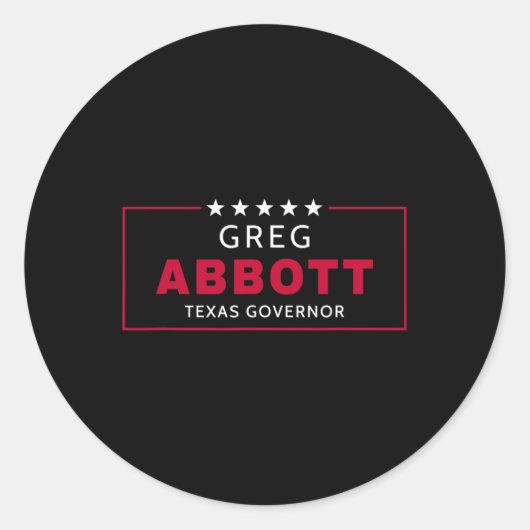 Greg Abbott Election Texas Governor Republican Blu Ronde Sticker (Voorkant)
