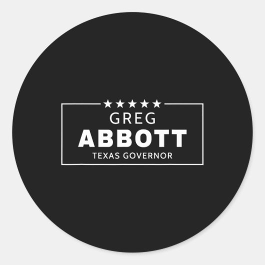 Greg Abbott Election Texas Governor Republican Red Ronde Sticker (Voorkant)