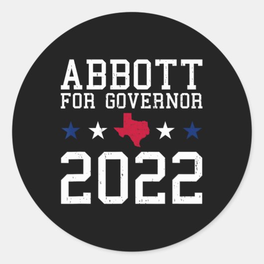 Greg Abbott For Governor Election July 4th Republi Ronde Sticker (Voorkant)