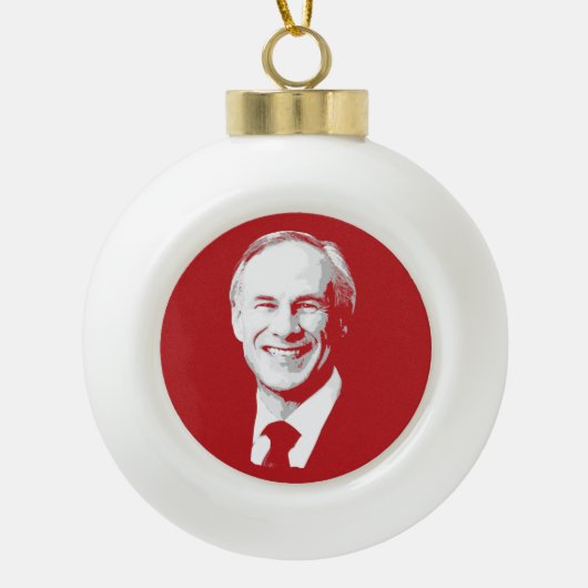 GREG ABBOTT KERAMISCHE BAL ORNAMENT (Voorkant)