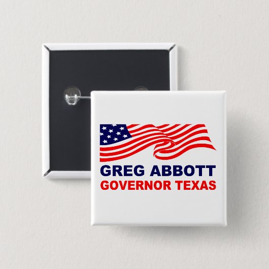 Greg Abbott Texas Vierkante Button 5,1 Cm (Voorkant /achterkant)