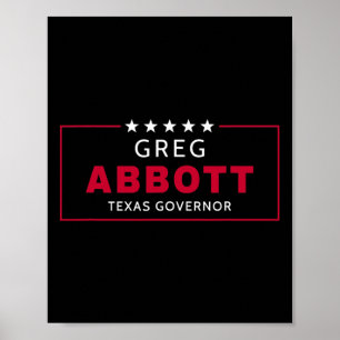 Greg Abbott Verkiezing Texas Gouverneur Republikei Poster