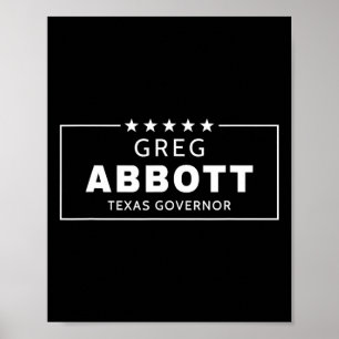 Greg Abbott Verkiezing Texas Gouverneur Republikei Poster