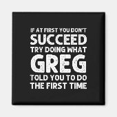 GREG Gift Naam Gepersonaliseerde Verjaardag Leuk K Magneet (Voorkant)