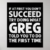 GREG Gift Naam Gepersonaliseerde Verjaardag Leuk K Poster (Voorkant)