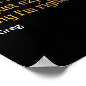 Greg Gift Quote Grappige Verjaardag Gepersonalisee Poster (Hoek)