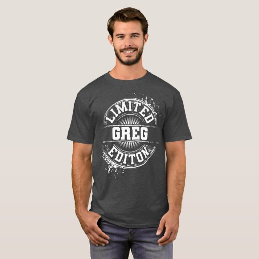 GREG Limited Edition Funny Persoonlijke naam T-shirt (Voorkant volledig)