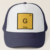 Greg Name Chemistry Element Periodic Table Trucker Pet (Voorkant)