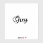 Greg Name - Handgeschreven kalligrafie Sticker (Vel)