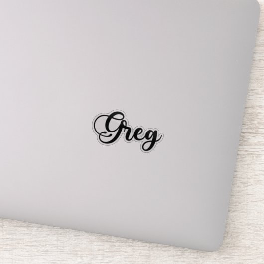 Greg Name - Handgeschreven kalligrafie Sticker (Detail)