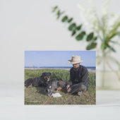 Greg Pike met Booger, Kat en Mousey Briefkaart (Staand voorkant)