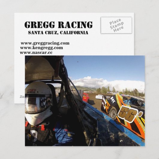 Gregg Racing actieffoto Briefkaart (Voorkant / Achterkant)