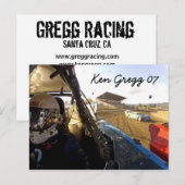 Gregg Racing Autograph Card Briefkaart (Voorkant / Achterkant)