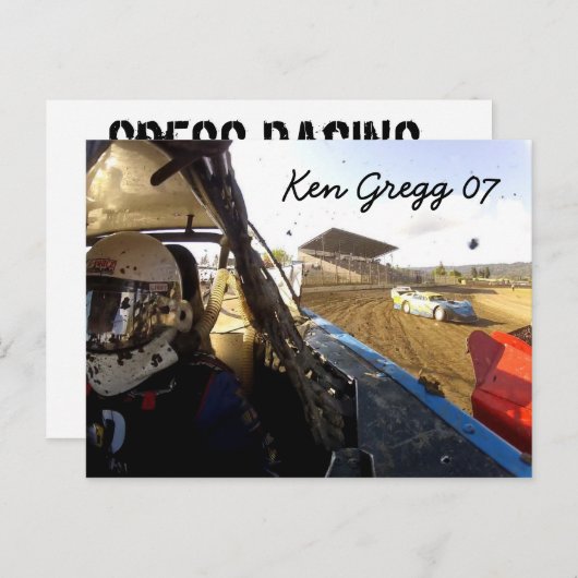 Gregg Racing Autograph Card Briefkaart (Voorkant / Achterkant)