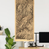 Gregg & Stuart's Cavalry Battle of Gettysburg Map Poster (Thuiskantoor)
