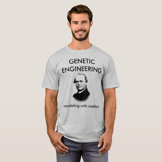 Gregor Mendel Genetic Engineering T-shirt (Voorkant volledig)