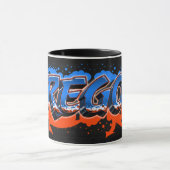 Gregor Vorname Name Graffiti blue orange Tasse Mok (Midden)