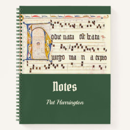 Gregoriaanse Chant Latijnse mis Middeleeuws Blauwg Notitieboek