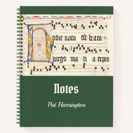 Gregoriaanse Chant Latijnse mis Middeleeuws Blauwg Notitieboek (Voorkant)