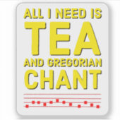 Gregoriaanse Chant Tea Grappig Traditioneel Kathol Sticker (Voorkant)