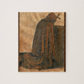 Gregoriaanse monnik in gebed met volle Cassock Legpuzzel (Verticaal)