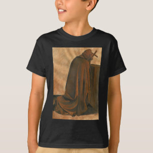 Gregoriaanse monnik in gebed met volle Cassock T-shirt