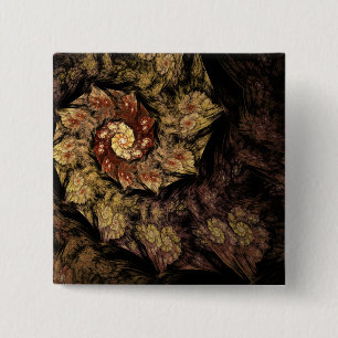 Gregorian Chant Fractal Vierkante Button 5,1 Cm