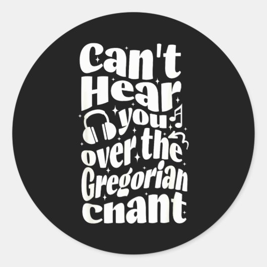 Gregorian Chant Funny Catholic Traditional Latin M Ronde Sticker (Voorkant)