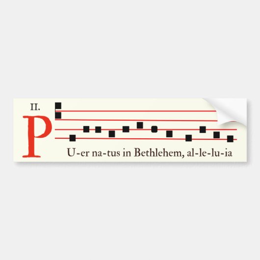 Gregorian Chant Latijn Mass Trad katholieke ivory Bumpersticker (Voorkant)