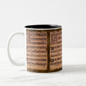 Gregorian Chant Music Sheet Drink Mok (Links)