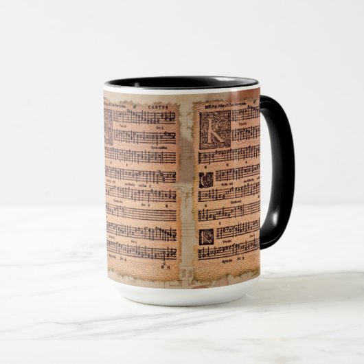 Gregorian Chant Music Sheet Drink Mok (Voorkant rechts)
