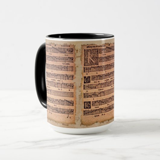 Gregorian Chant Music Sheet Drink Mok (Voorkant links)
