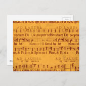 Gregorian chant muziekscore briefkaart (Voorkant / Achterkant)