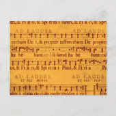 Gregorian chant muziekscore briefkaart (Voorkant)
