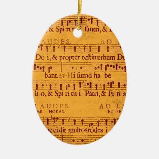 Gregorian chant muziekscore keramisch ornament (Voorkant)