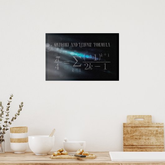 Gregory and Leibniz Pi Formule - Wiskunde Poster (Keuken)
