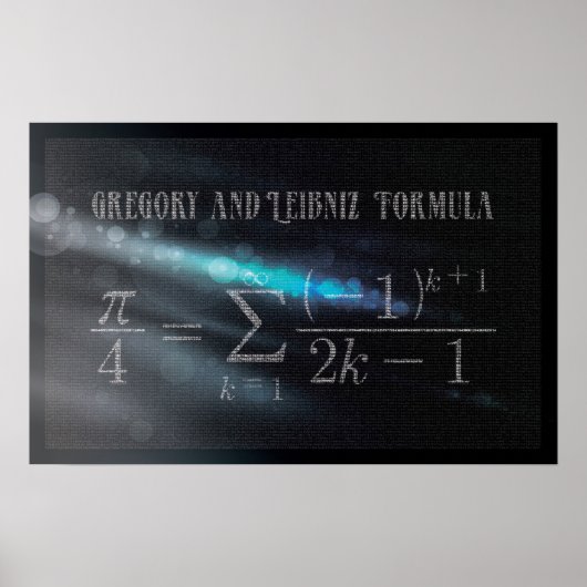 Gregory and Leibniz Pi Formule - Wiskunde Poster (Voorkant)