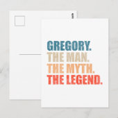 Gregory De Man De Mythe De Legende Briefkaart (Voorkant / Achterkant)