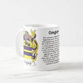 Gregory Family Coat of Arms op een mok (Voorkant links)