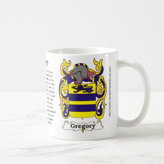 Gregory Family Coat of Arms op een mok (Rechts)