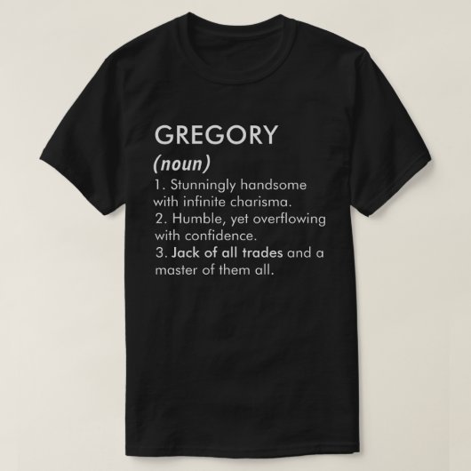 Gregory naam, Bewerkbare naam, Aangepaste naam T-shirt (Design voorkant)