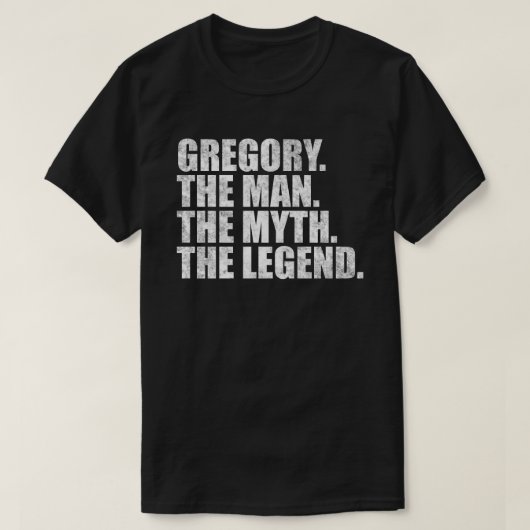 Gregory naam, Gregory De Man De Mythe De Legende T-shirt (Design voorkant)