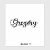 Gregory Naam - Handgeschreven kalligrafie Sticker (Vel)