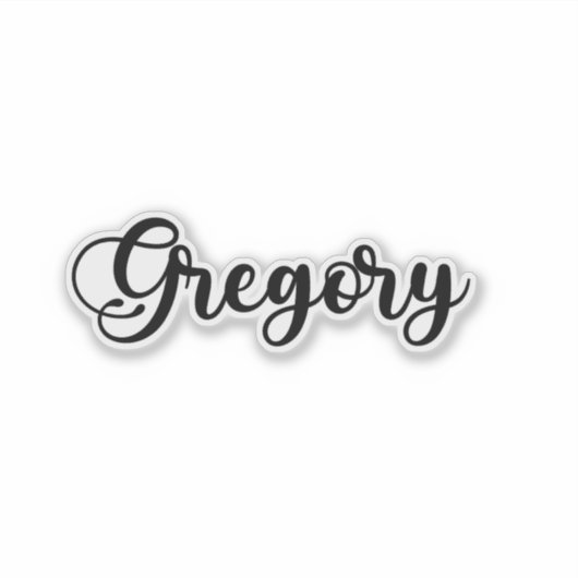 Gregory Naam - Handgeschreven kalligrafie Sticker (Voorkant)