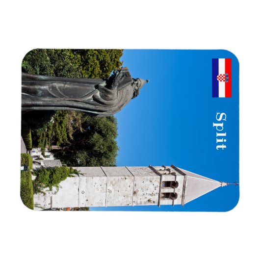 Gregory van het Nin-standbeeld in Split - Dalmatia Magneet (Horizontaal)