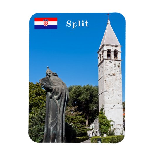 Gregory van het Nin-standbeeld in Split - Dalmatia Magneet (Verticaal)