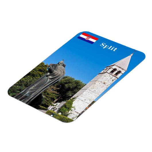 Gregory van het Nin-standbeeld in Split - Dalmatia Magneet (Linkerzijde)