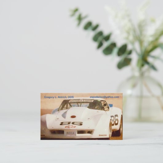 Greg's Corvette Visitekaartje (Staand voorkant)