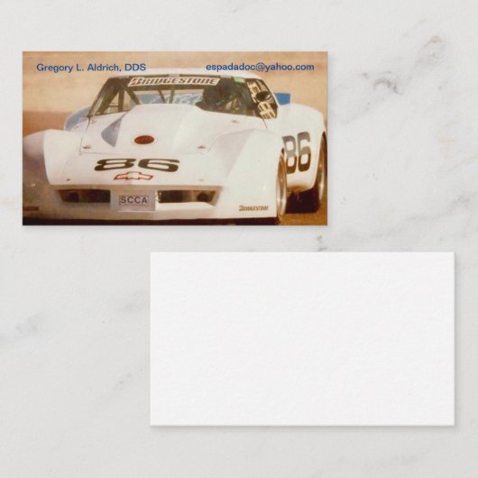 Greg's Corvette Visitekaartje (Voorkant / Achterkant)